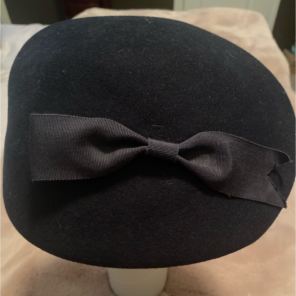 1940s Navy Vintage Womens Hat Bollman Doeskin 100% Wool, bow